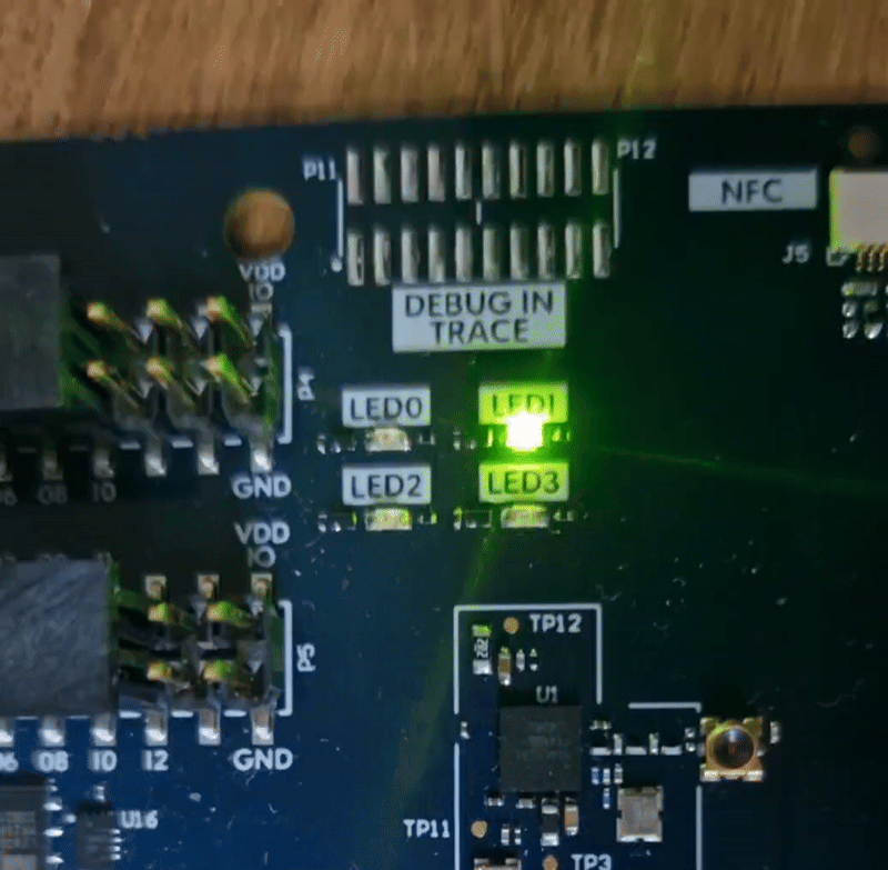 nRF54LM20 DK LED1, music mode