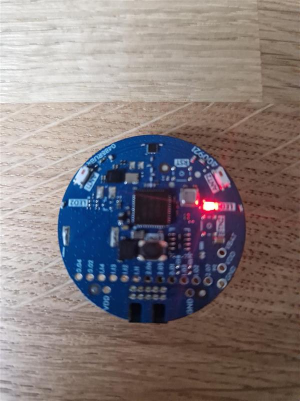 nRF54L15 TAG LED red, no BLE connection