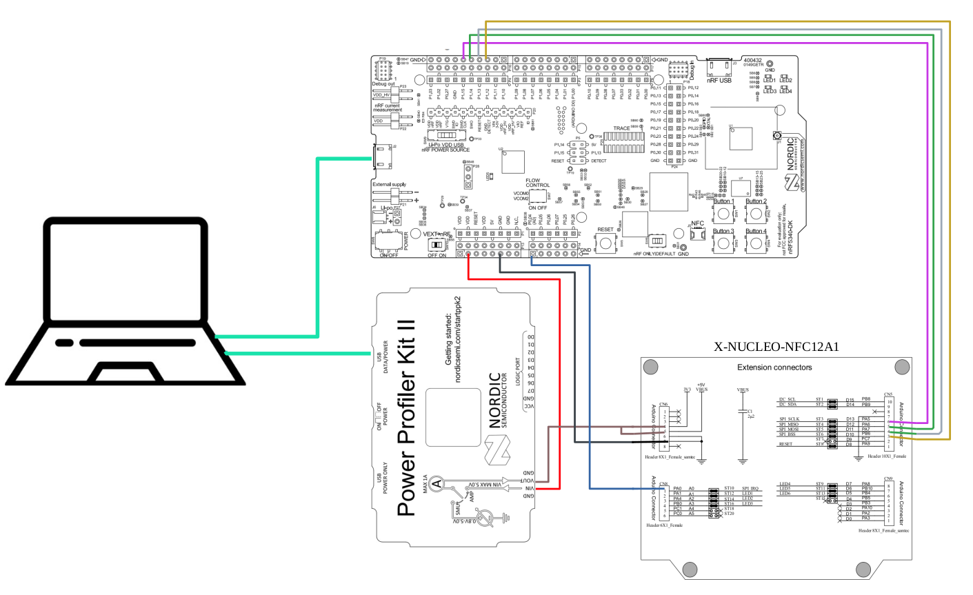 Schematic for measuring NFC module current.