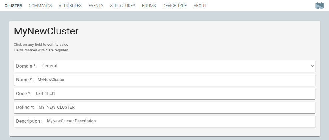 Cluster tab