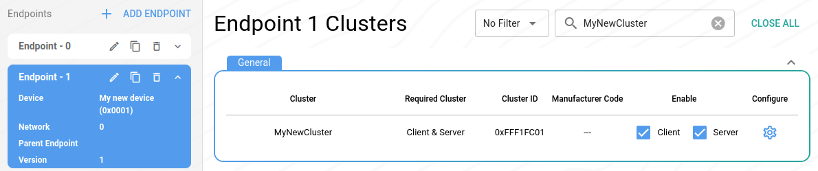 New custom cluster in ZAP tool