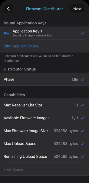 Firmware Distributor with firmware image slot empty and available