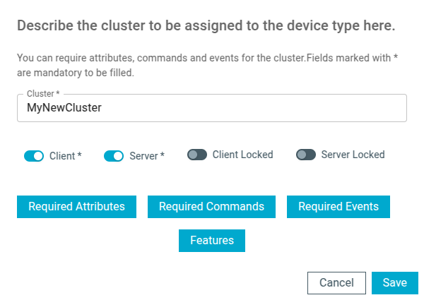 Device type cluster assignment tab