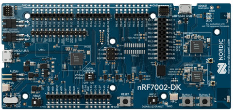 nRF7002 DK, top view