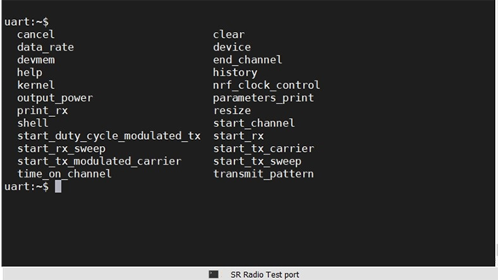 Short-range Radio test port