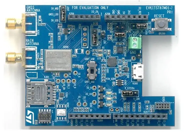 ST87M01 module on EVKITST87M01-2 board